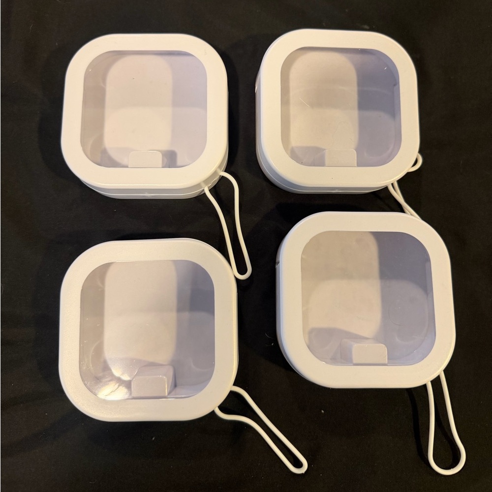 Set of 4 White Square Storage Containers